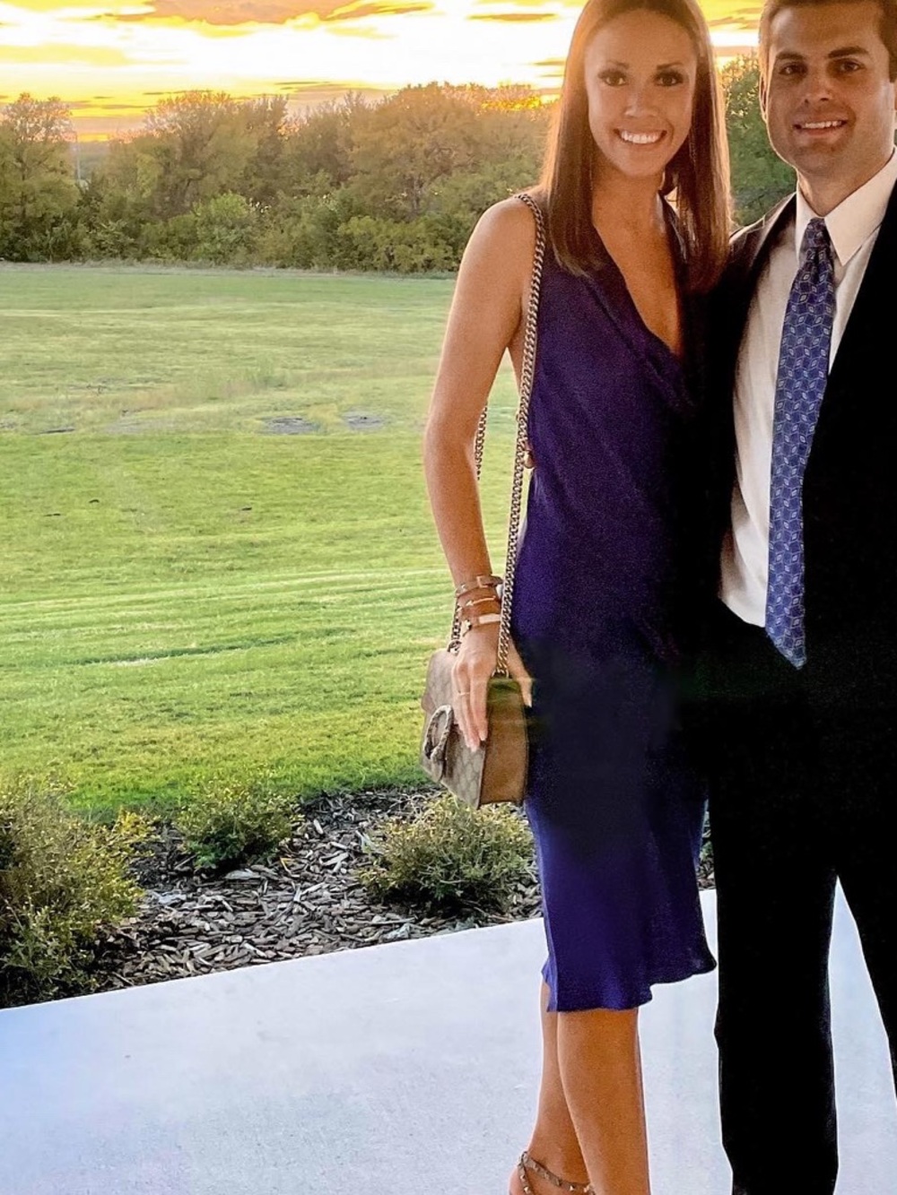 Navy satin midi slip dress